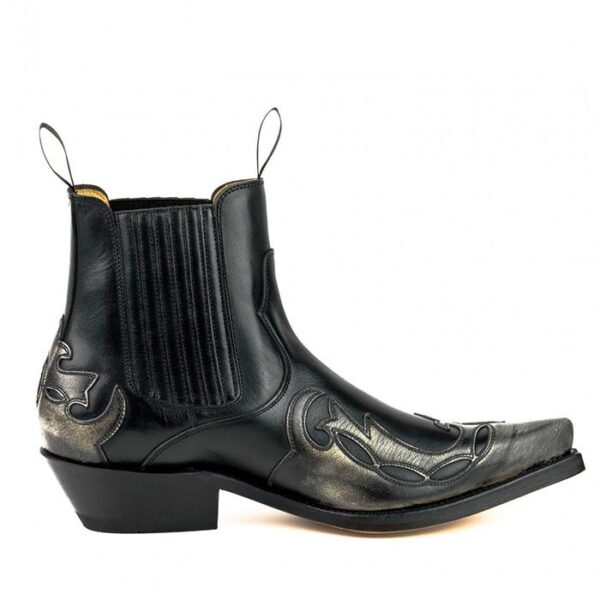 Botines cuero negro gris - Country and Roses - Mayura - 1