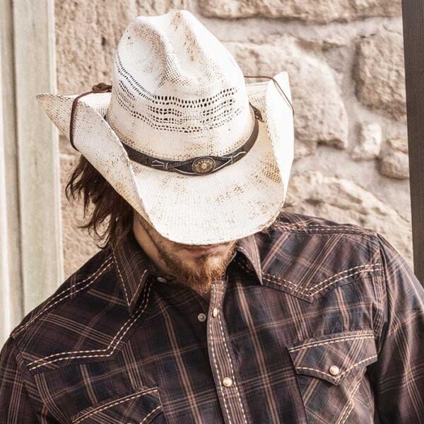 Sombrero paja blanco cowboy - Country and Roses - Snake - 4