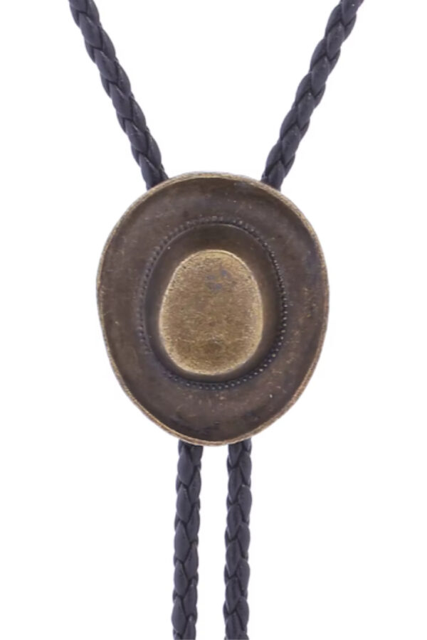 Imágen de corbatin dorado sombrero de cowboy