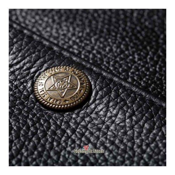 Chaleco cuero negro 3 bolsillos para hombre