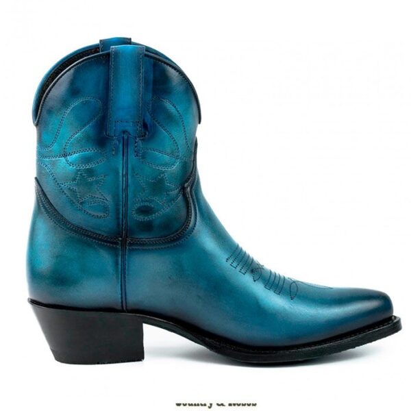 Botines cuero azul tejanos - Country and Roses - Vintage azul - 1