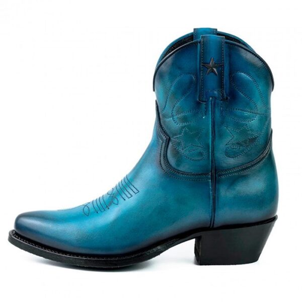 Botines cuero azul tejanos - Country and Roses - Vintage azul - 3