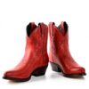Botines de cuero rojo clásicos - Country and Roses - 9