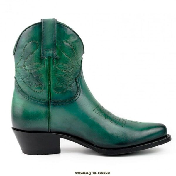 Botines tejanos verde cuero - Country and Roses - Vintage verde - 1