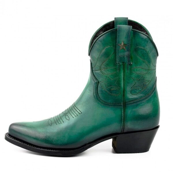 Botines tejanos verde cuero - Country and Roses - Vintage verde - 3