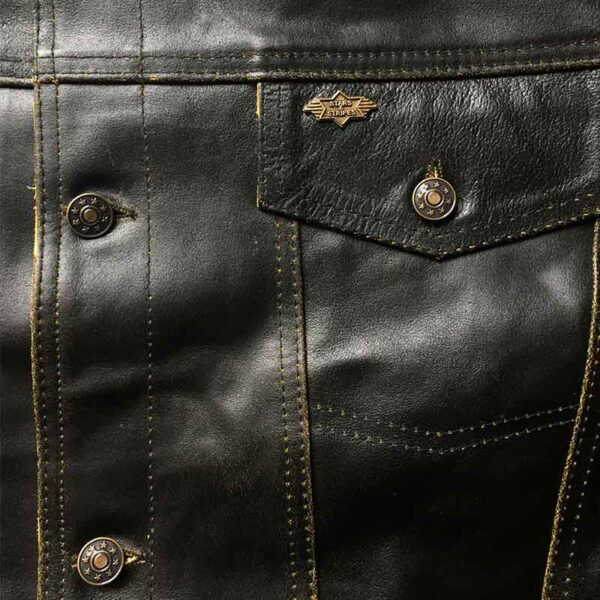 Chaqueta de cuero negro - Country and Roses - Brando - 4