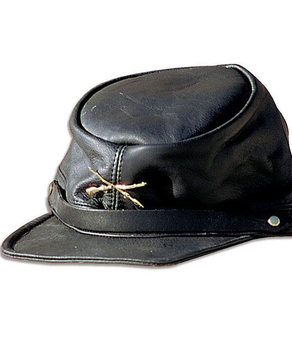 Gorra confederada de cuero negro - Country and Roses - Cp140 - 1