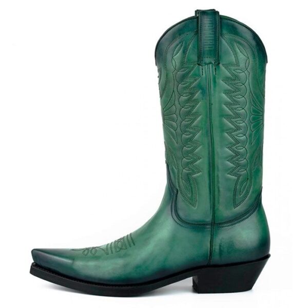 Bota de cuero verde vaqueras cowgirl - Country and Roses - Taylor - 3