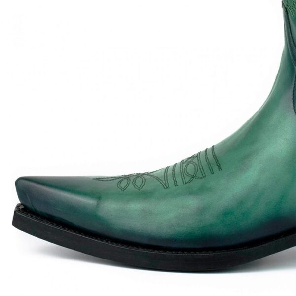 Bota de cuero verde vaqueras cowgirl - Country and Roses - Taylor - 4