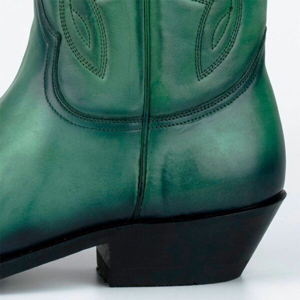 Bota de cuero verde vaqueras cowgirl - Country and Roses - Taylor - 5