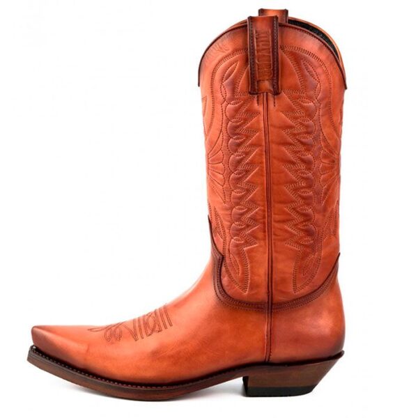 Botas de cuero cognac vaqueras cowgirl - Country and Roses - Clover - 3