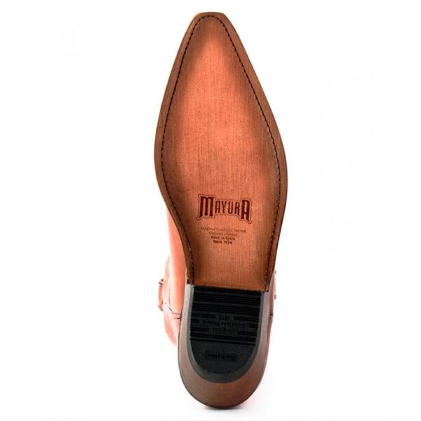 Botas de cuero cognac vaqueras cowgirl - Country and Roses - Clover - 8