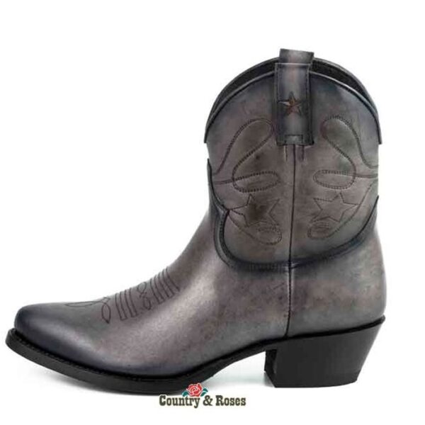 Botines de cuero gris vaqueros cowgirl - Country and Roses - Abrams - 3