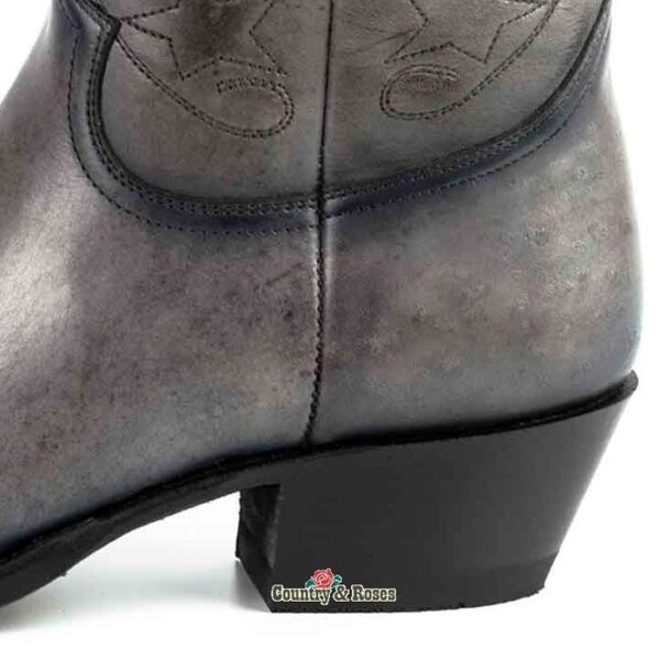 Botines de cuero gris vaqueros cowgirl - Country and Roses - Abrams - 5