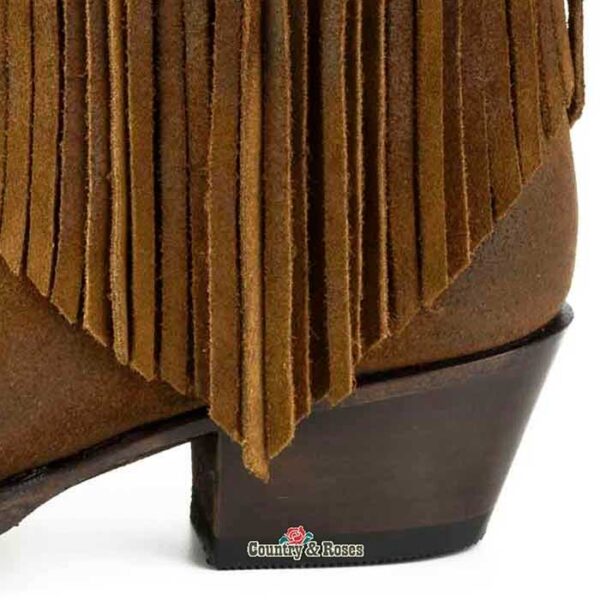 Botines de cuero marrón con flecos - Country and Roses - Atenea - 5