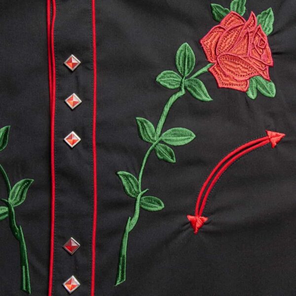 Camisa de hombre con rosas bordadas - Country and Roses - Midland - 3