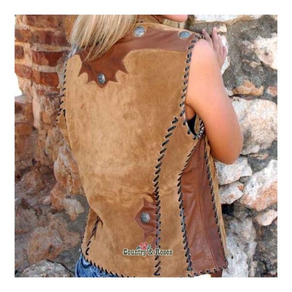 Chaleco de ante marrón para mujer Nelly