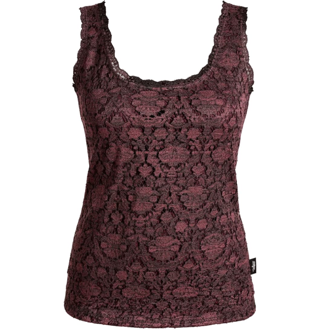 Vista frontal de la camiseta de tirantes mostrando su vibrante estampado floral.