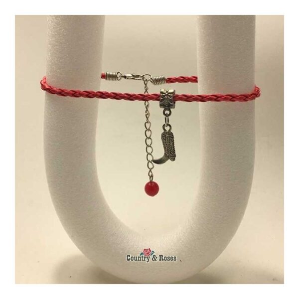 Tobillera o Brazalete rojo con bota