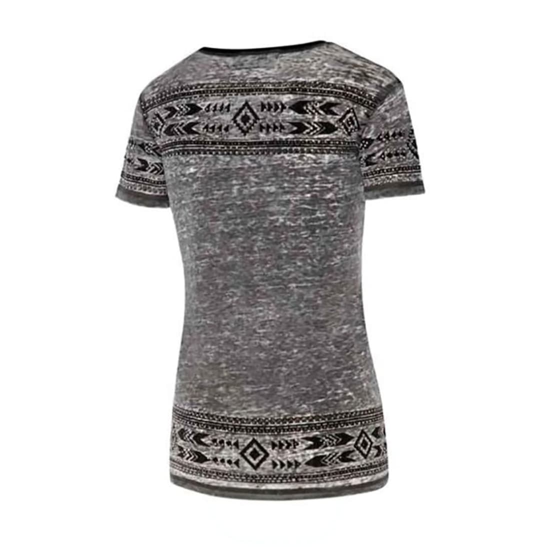 Vista posterior completa de la camiseta gris motivos étnicos Lana.