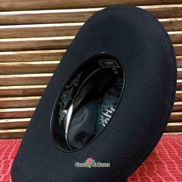 Sombrero fieltro negro vaquero - Country and Roses - Kansas Black - 3