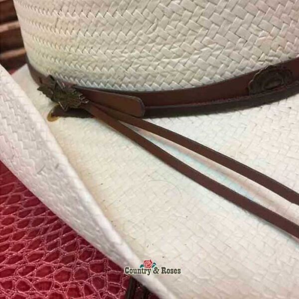 Sombrero paja blanco tejano - Country and Roses - Bandit - 5