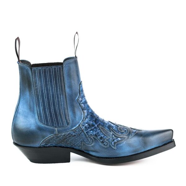 Botines cuero pitón azul modelo rock2500 Mayura - Tienda Country and Roses - Botines vaqueros country cowboy cowgirl - Botines rock2500 azul - 1