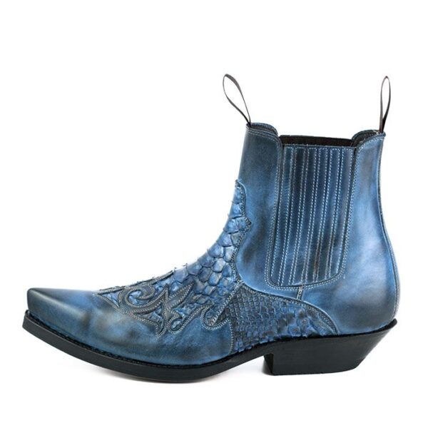 Botines cuero pitón azul modelo rock2500 Mayura - Tienda Country and Roses - Botines vaqueros country cowboy cowgirl - Botines rock2500 azul - 3
