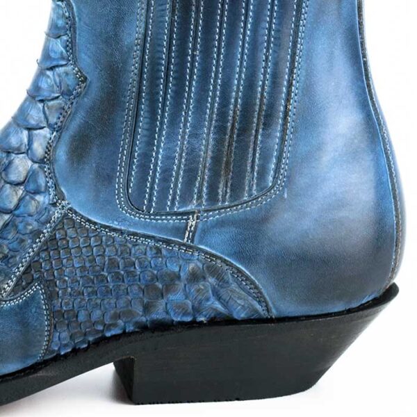 Botines cuero pitón azul modelo rock2500 Mayura - Tienda Country and Roses - Botines vaqueros country cowboy cowgirl - Botines rock2500 azul - 6