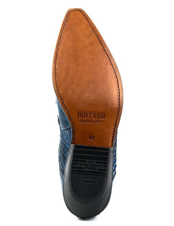 Botines cuero pitón azul modelo rock2500 Mayura - Tienda Country and Roses - Botines vaqueros country cowboy cowgirl - Botines rock2500 azul - 8