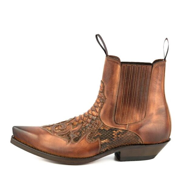 Botines cuero pitón cognac modelo rock2500 Mayura - Tienda Country and Roses - Botines vaqueros country cowboy cowgirl - Botines rock2500 cognac - 3