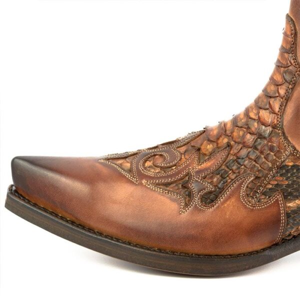 Botines cuero pitón cognac modelo rock2500 Mayura - Tienda Country and Roses - Botines vaqueros country cowboy cowgirl - Botines rock2500 cognac - 6