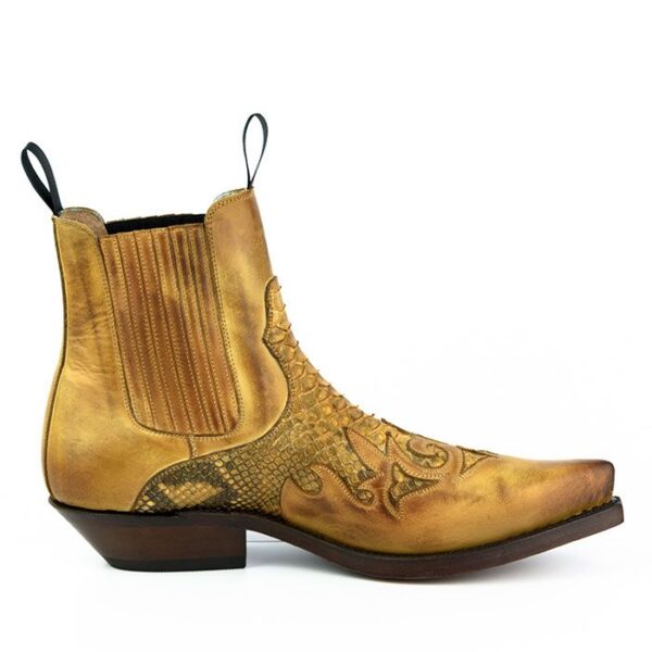 Botines cuero pitón marrón claro Mayura - Tienda Country and Roses - Botines vaqueros country cowboy cowgirl - Botines rock2500 cuero - 1
