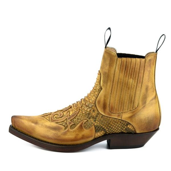 Botines cuero pitón marrón claro Mayura - Tienda Country and Roses - Botines vaqueros country cowboy cowgirl - Botines rock2500 cuero - 3