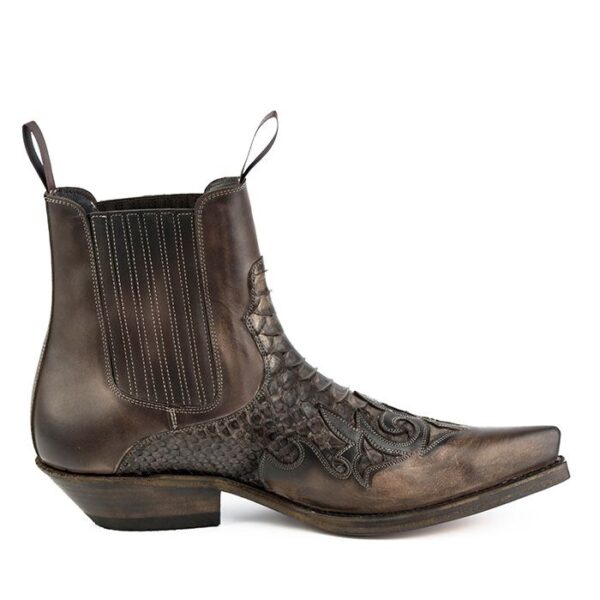 Botines cuero pitón marrón Mayura - Tienda Country and Roses - Botines vaqueros country cowboy cowgirl - Botines rock2500 marrón - 1