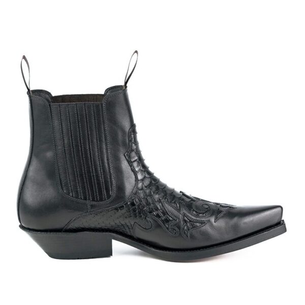 Botines cuero pitón negro Mayura - Tienda Country and Roses - Botines vaqueros country cowboy cowgirl - Botines rock2500 negro - 1