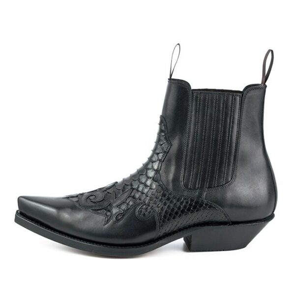 Botines cuero pitón negro Mayura - Tienda Country and Roses - Botines vaqueros country cowboy cowgirl - Botines rock2500 negro - 3