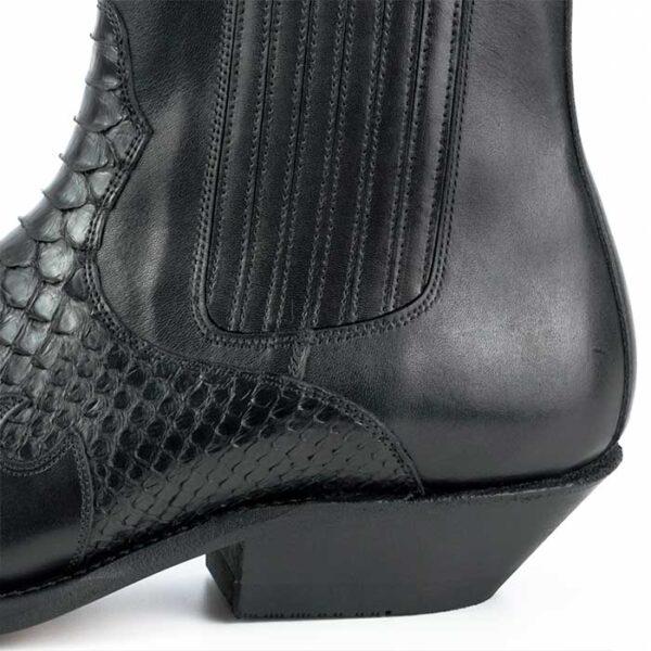 Botines cuero pitón negro Mayura - Tienda Country and Roses - Botines vaqueros country cowboy cowgirl - Botines rock2500 negro - 5