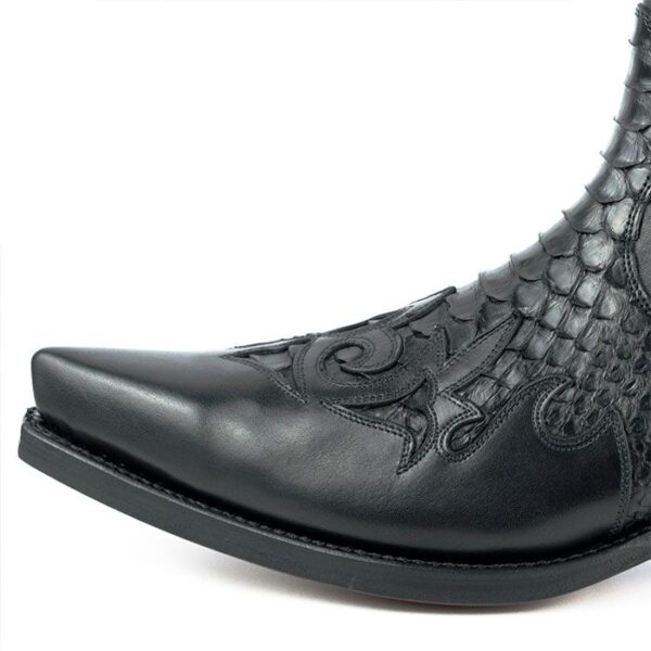 Botines cuero pitón negro Mayura - Tienda Country and Roses - Botines vaqueros country cowboy cowgirl - Botines rock2500 negro - 6