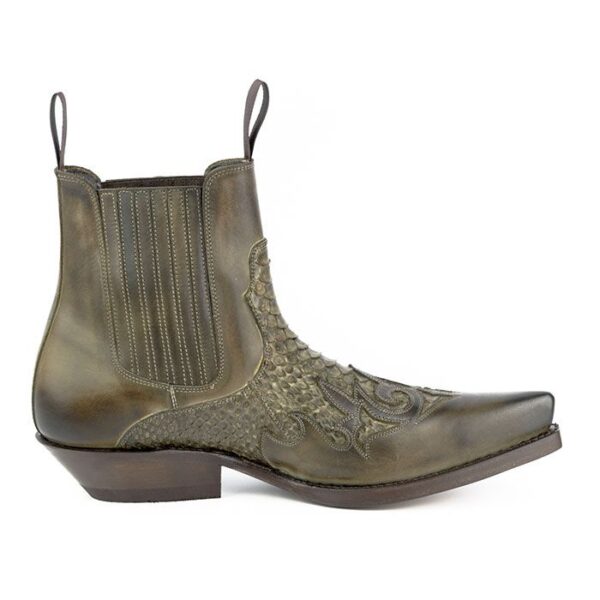 Botines cuero pitón taupe gris topo Mayura - Tienda Country and Roses - Botines vaqueros country cowboy cowgirl - Botines rock2500 taupe gris topo - 1