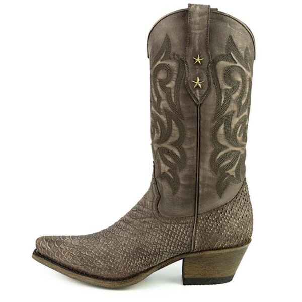 Botas con grabados de pitón gris verdoso - Country and Roses - Alabama Testa - 3
