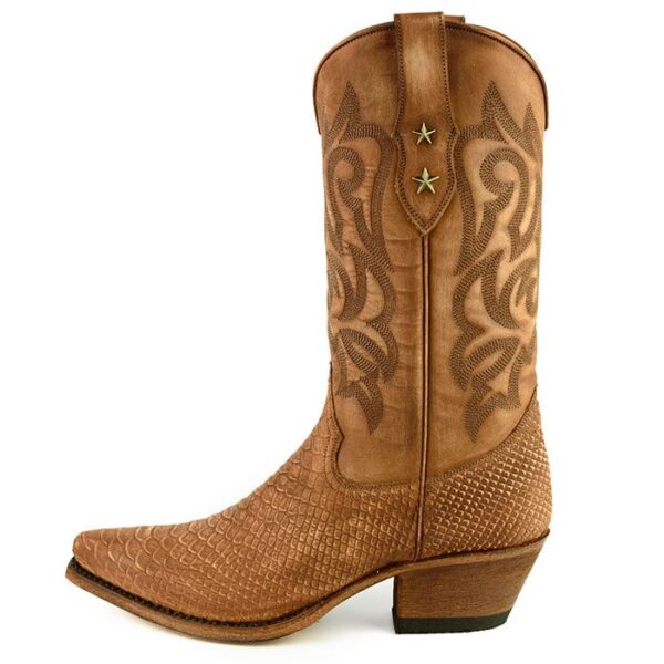 Botas con grabados de pitón marrón - Country and Roses - Alabama Cognac - 6