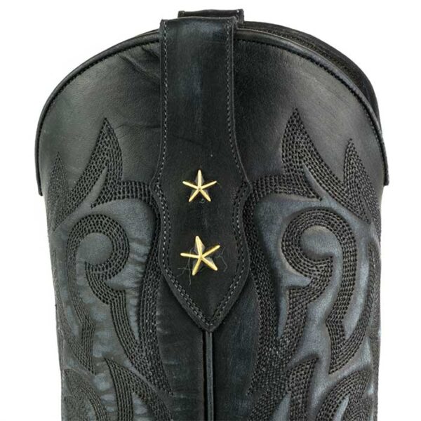 Botas con grabados de pitón negro - Country and Roses - Alabama Negro - 4