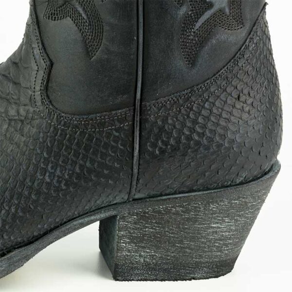 Botas con grabados de pitón negro - Country and Roses - Alabama Negro - 5