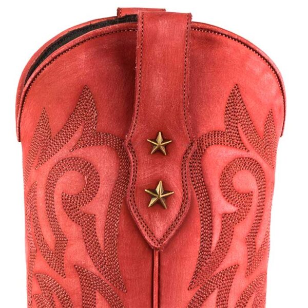 Botas con grabados de pitón rojo - Country and Roses - Alabama Rojo Lavado - 4