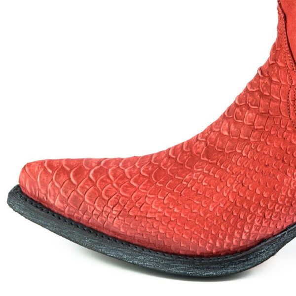 Botas con grabados de pitón rojo - Country and Roses - Alabama Rojo Lavado - 6