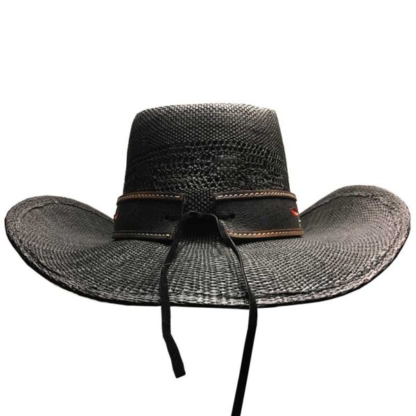 Sombrero de paja negro con cinta bordada - Country and Roses - Brenda - 4