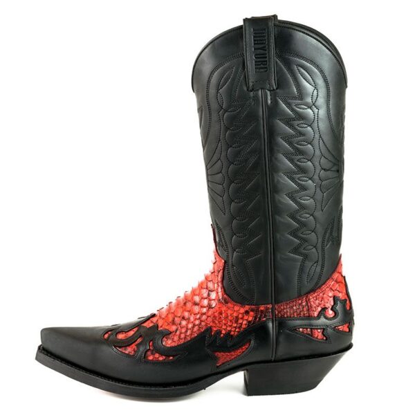 Botas cowboy de pitón nature - Country and Roses - Rojo - 3