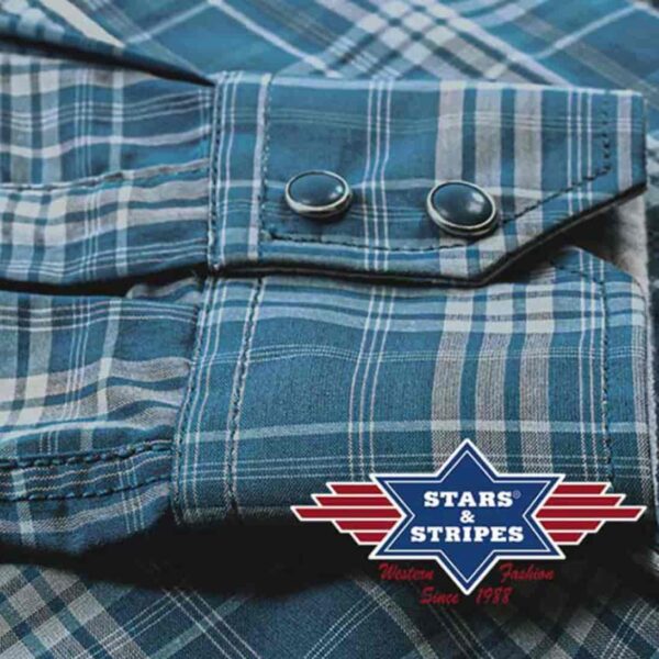Camisa de cuadros azul - Country and Roses - Melvin - 4