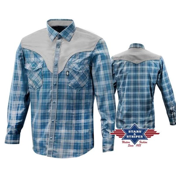 Camisa de cuadros azul - Country and Roses - Melvin - 5